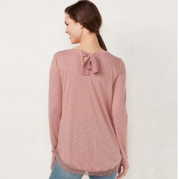 🔴 SALE 5/$15 Lauren Conrad Flores Lace-Hem Tunic - Picture 3 of 3